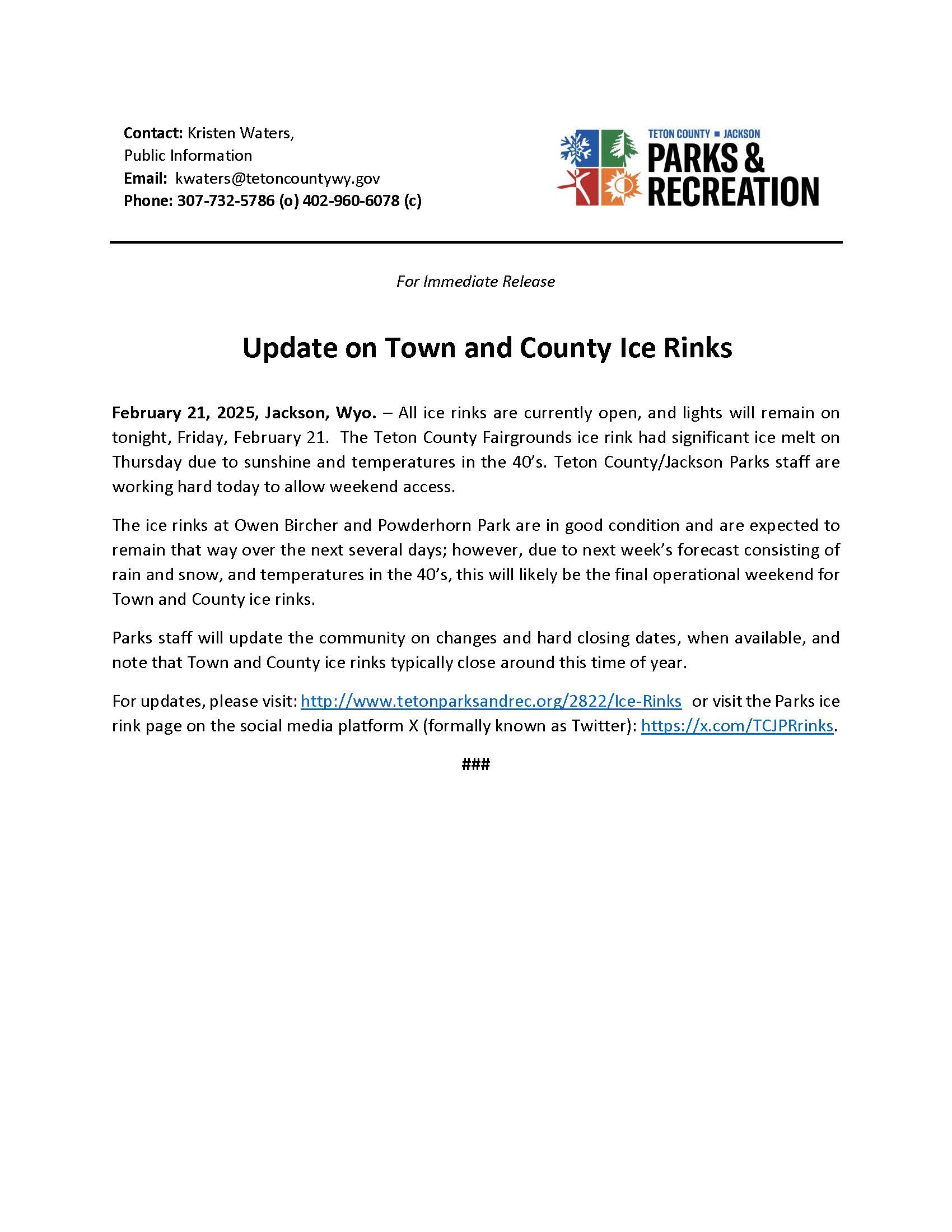 Ice Rink Update 2025.02.21